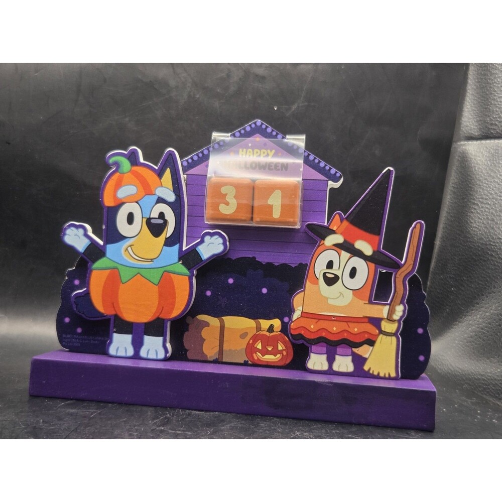 Bluey and Bingo Wooden Halloween Countdown Calendar